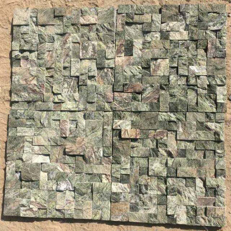 Forest Green Marble Split Stone Mosaic tiles